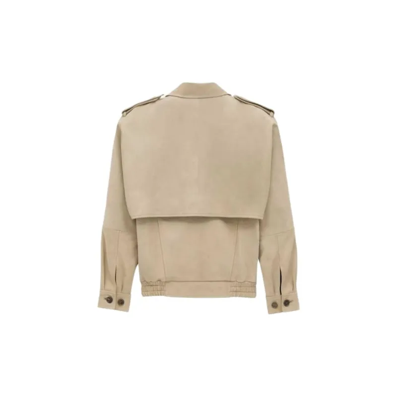 SAINT LAURENT Suede Bomber Jacket-3