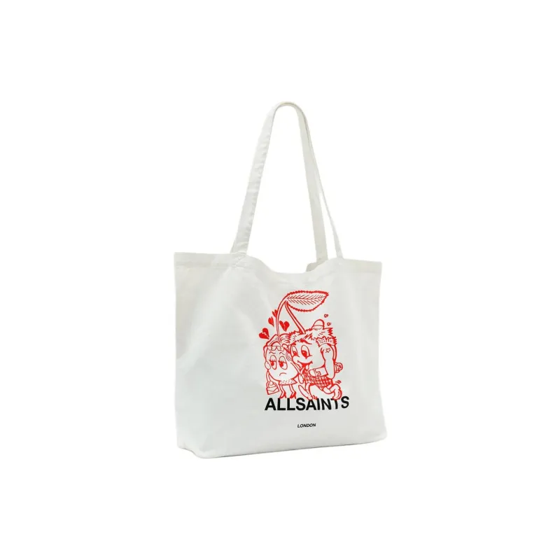 ALLSAINTS Cotton Tote Bag Shopping Bag Shoulder Bags Unisex White-1