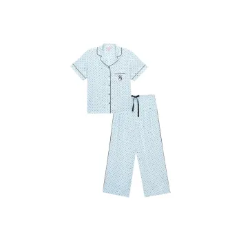 Victoria's Secret Pajama Set Women's Sky Blue Polka Dot