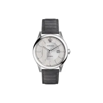 FANSIZHE Wrist Watch Automatic Mechanical Movement Cow Leather Strap 44mm Silver Dial Men's Watches