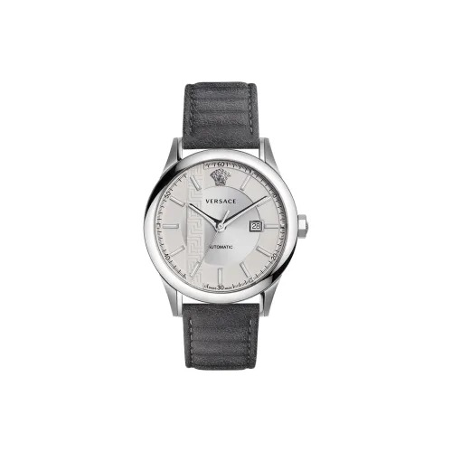 FANSIZHE Wrist Watch Automatic Mechanical Movement Cow Leather Strap 44mm Silver Dial Men's Watches