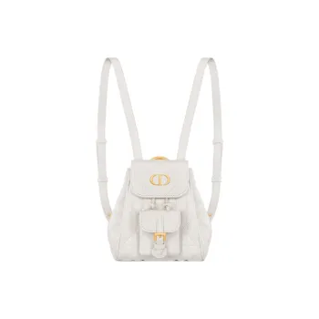 DIOR Caro Sheepskin With Cow Leather Backpack Micro Women's Milk White