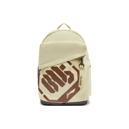 LiNing Polyester Backpack Unisex Lotus Yellow & Brown