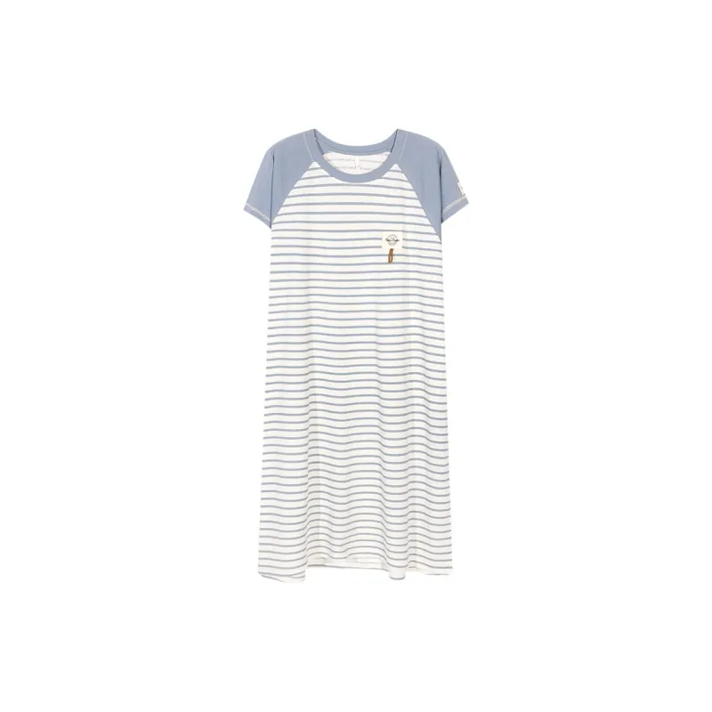 XIAFENYAN Nightgown Women's Light Blue-0