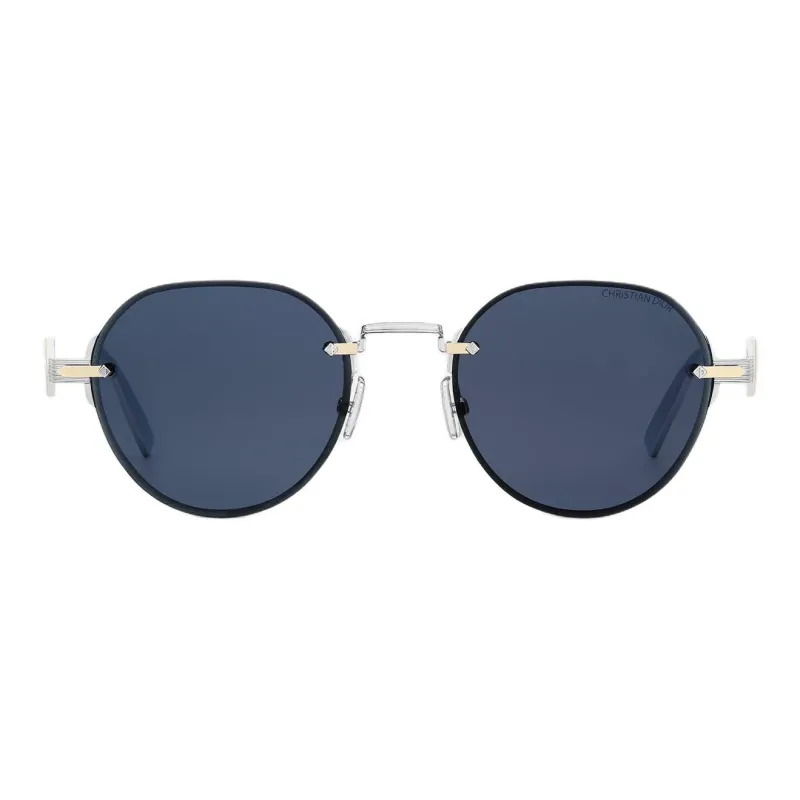 DIOR Metal Round Sunglasses Unisex Silver-1