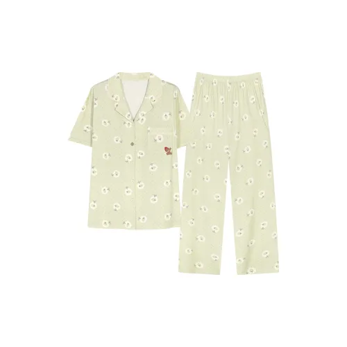 XIAFENYAN Pajama Set Women's Fruit Green