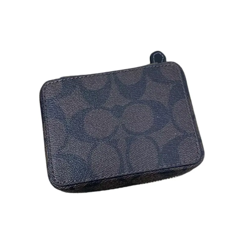 COACH Jewelry Bo Canvas With Leather Medicine Kit Travel Bag Mini Unisex Brown & Black-3
