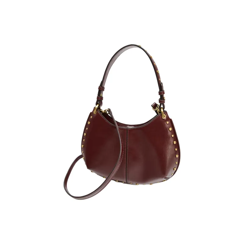 ZARA Polyurethane Handbag, Shoulder Bag Small Size Women's Dark Red Color-2