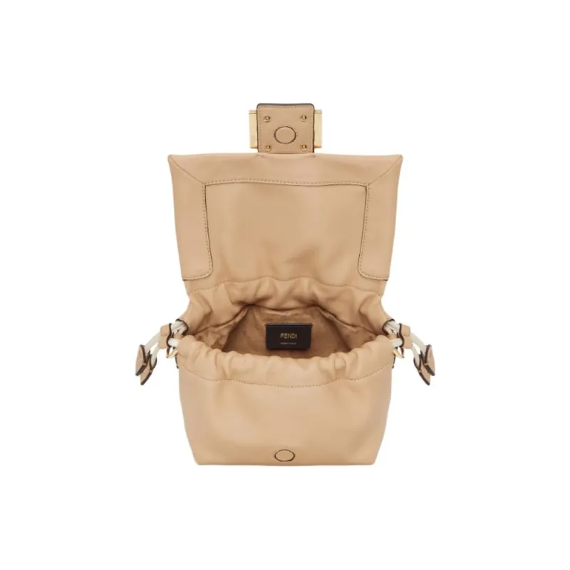 FENDI Baguette Leather One Shoulder Handbags Small Size Women's Pink-3