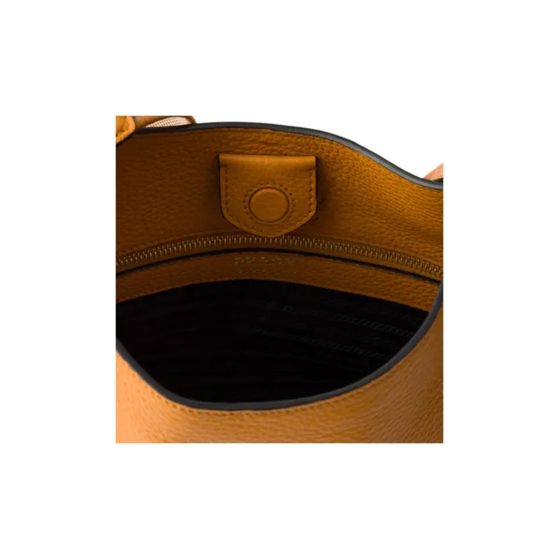 PRADA Cow Leather Shoulder Bag Medium Size Women's Orange-4