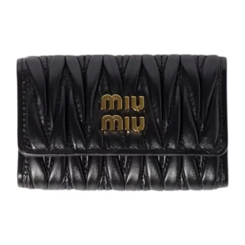 MIU MIU Sheepskin Key Pouch Women's Black