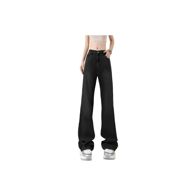 HOKLV Jeans Unisex Black-1