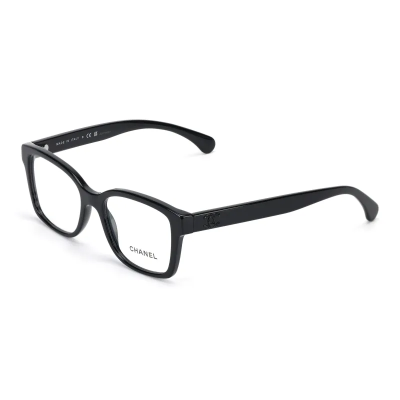 CHANEL Square Plate Frame Irregular Shape Eyeglass Frames Unisex Black-0