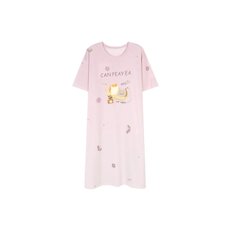 XIAFENYAN Nightgown Women's Light Purple-0