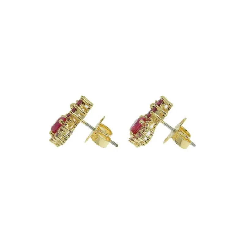 Vivienne Westwood Cubic Zirconia Brass Ruby Earrings Women's Gold-2