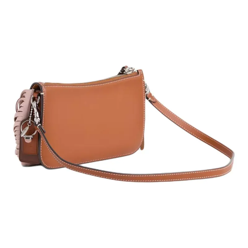 COACH Penn Leather Crossbody Bag Shoulder Bag Small Size Women's Amber-1