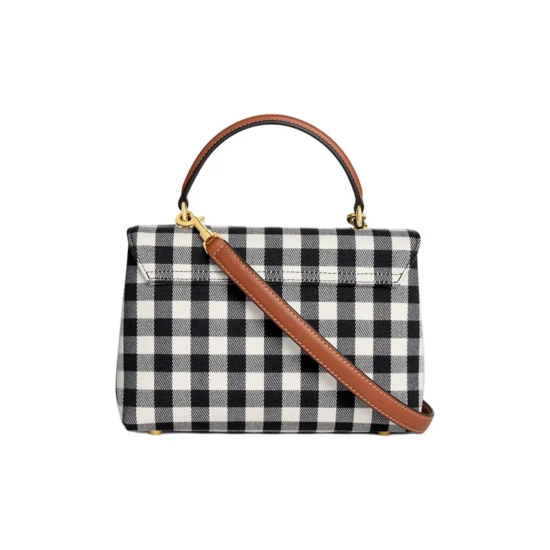CELINE Fabric With Cow Leather Shoulder Bag, Crossbody Bag, Handbag Women's Black & White-2