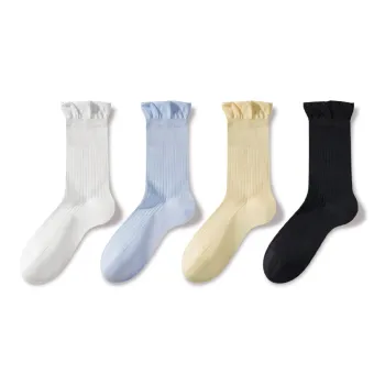 JIAZINI Mid Calf Socks Women's 4 Pack