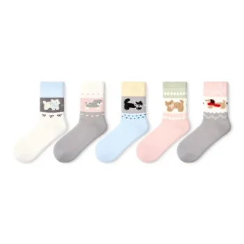 Primeet Mid Calf Socks Women's 5 Pack Pet Buddy