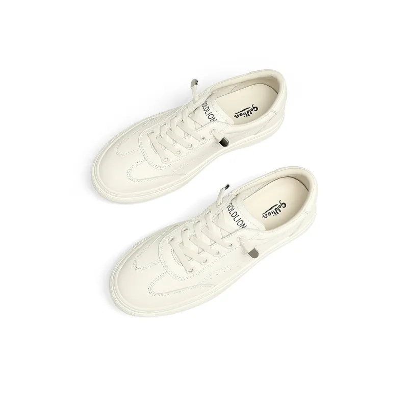 GOLDLION Low Top Skateboard Shoes Women's Ecru-2