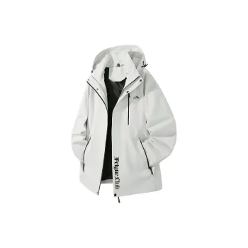 Feiyue Water Resistant Windproof Warm Cold Resistant Windbreaker Jacket Unisex Glacier White