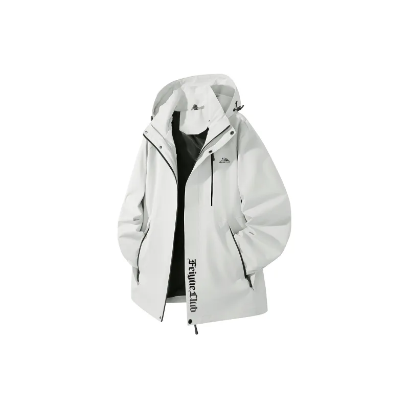 Feiyue Water-Resistant Windproof Warm Cold-Resistant Windbreaker Jacket Unisex Glacier White-0