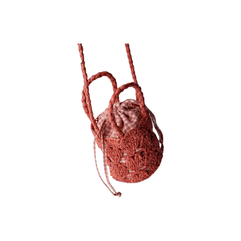 ZARA Cellulose Bucket Bags Shoulder Bag Crossbody Bag Handbag Kids' Red-4