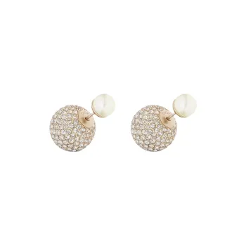 DIOR Metal Earrings Women's Matte Gold