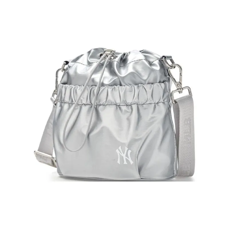 MLB New York Yankees Nylon Bucket Bag, Shoulder Bag Mini Women's Silver-2