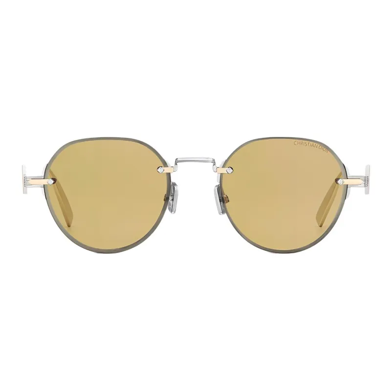 DIOR Metal Round Sunglasses Unisex Silver-1
