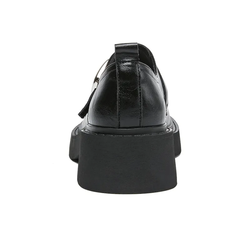 La Chapelle Loafers 5cm Women's Black-4