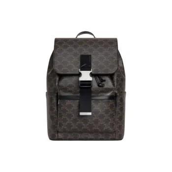 CELINE Cow Leather Backpack Men's Black