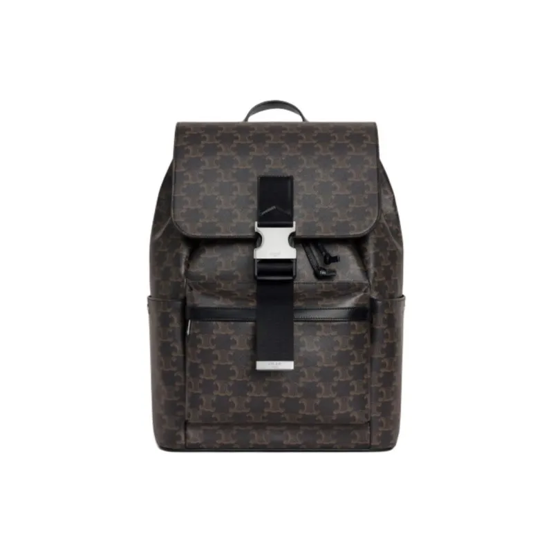 CELINE Cow Leather Backpack Men's Black-0