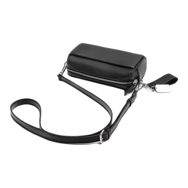 ZARA Polyurethane Crossbody Bag Men's Bright Red/Black-3