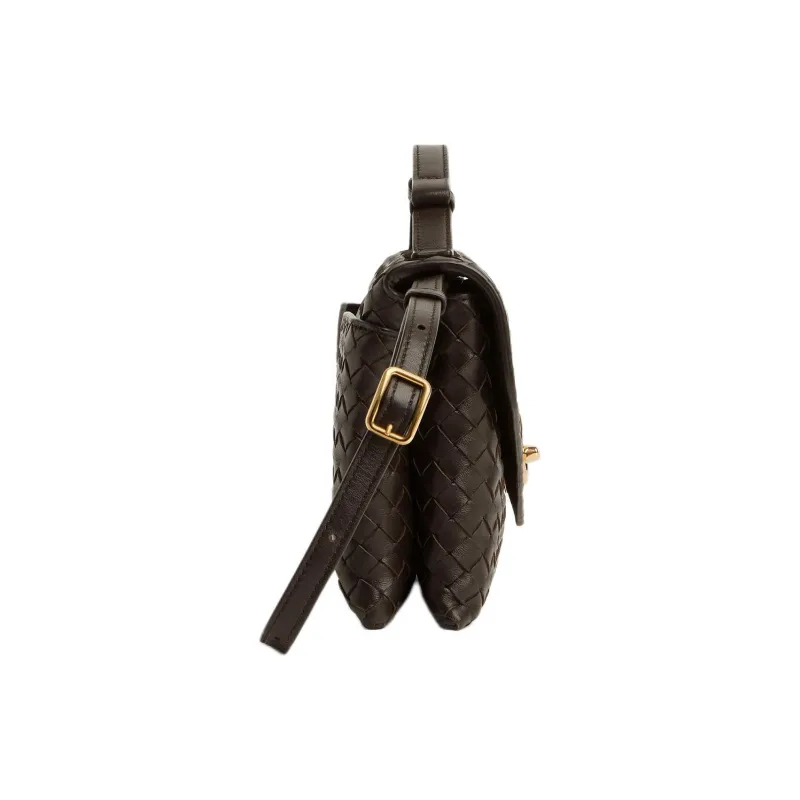 Bottega Veneta KNOT Lambskin One Shoulder Handbag Women's Gummies Brown-1