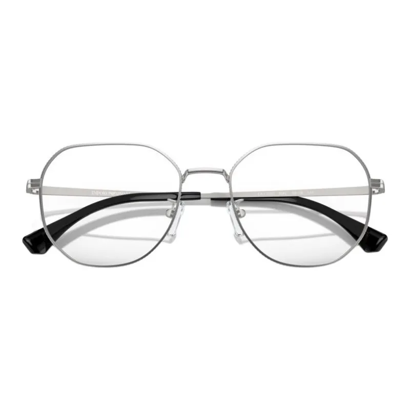 EMPORIO ARMANI Metal Irregular Shape Eyeglass Frames Men's Silver-3