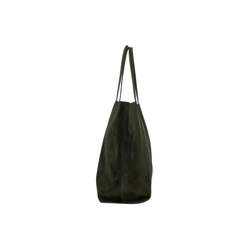 ZARA Cow Leather Tote Bag Shopping Bag Handbag Shoulder Bag Large Size Women's Green-1