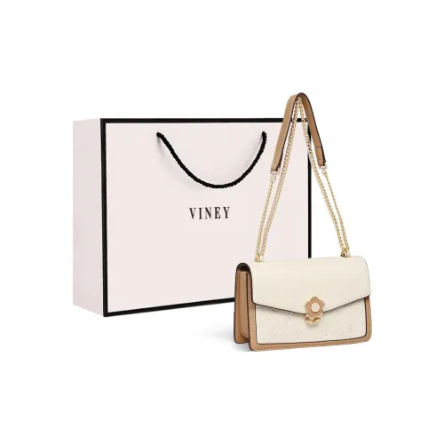 VINEY Cow Leather Shoulder Bag Crossbody Bag Small Square Bag Regular Women's Ecru