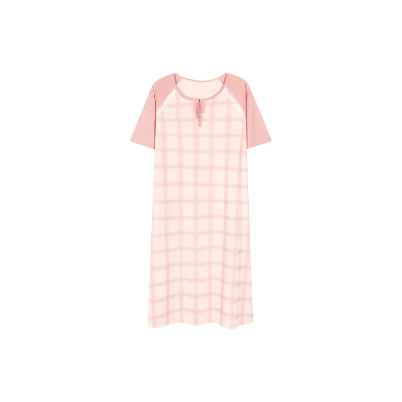 XIAFENYAN Nightgown Women's Pink-0