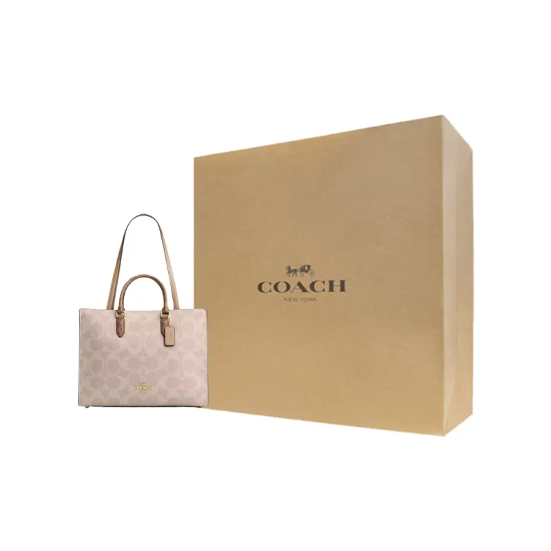 COACH Coated Canvas Handbag Women's Sand-4