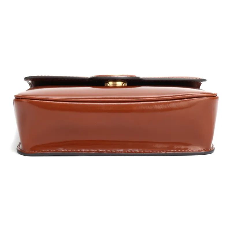 TORY BURCH Robinson Patent Leather Crossbody Bag Shoulder Bag Women's Deep Ochre-3