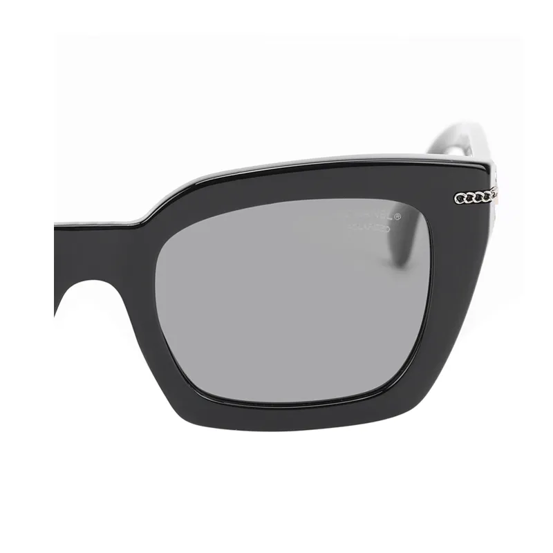 CHANEL Square Chain Polarized Sunglasses-3