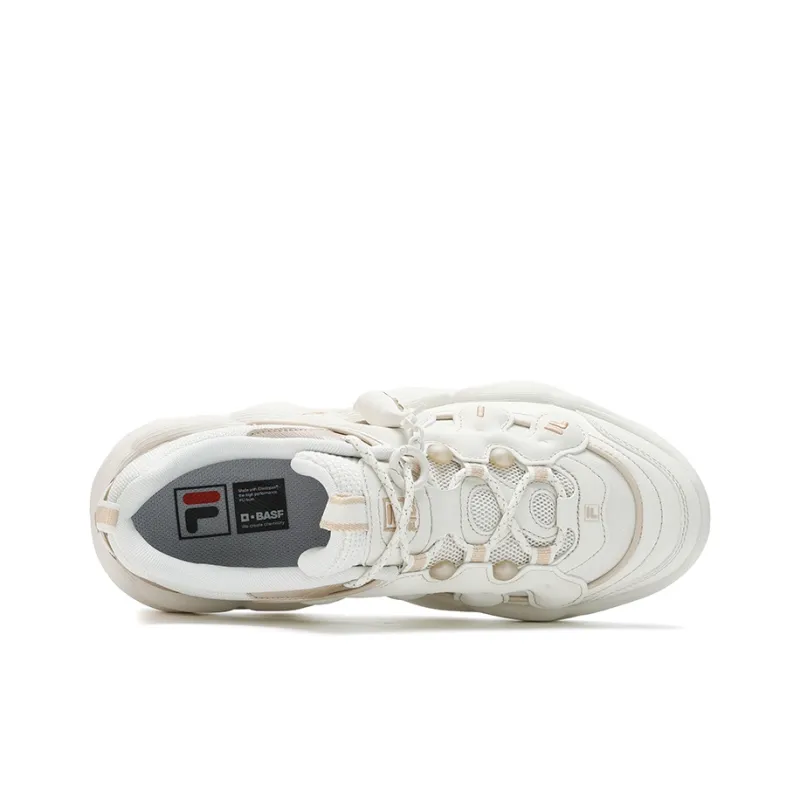 FILA Fashion Cushioning, Wear Resistant Low Top Chunky Sneakers Men's Micro White-3