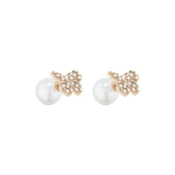 DIOR Metal Earrings Women's Matte Gold