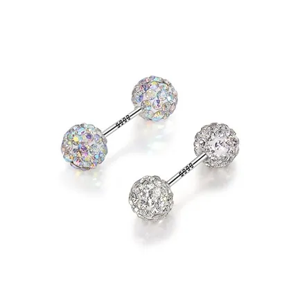 GLOIRE S999 Fine Silver Stud Earrings Unisex-6