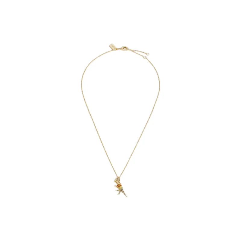 COACH Brass Plated, Czech Glass, Enamel, Cubic Zirconia Necklaces Women's Gold-1