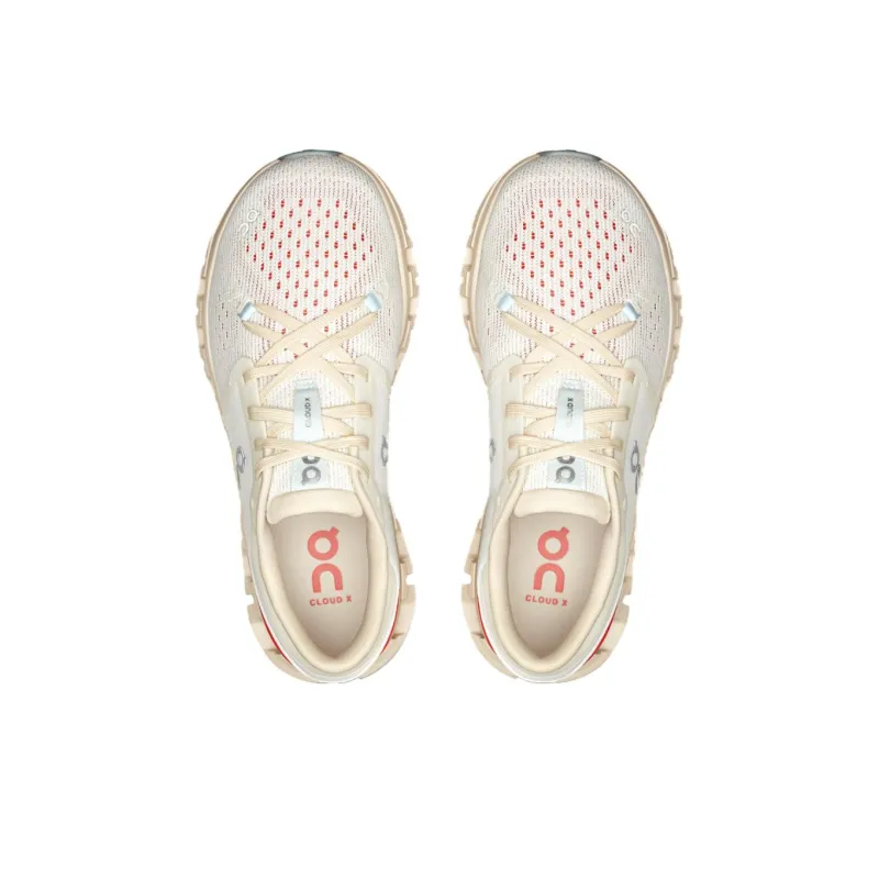 On Running Cloud X 4 Ivory SalmOn Women's-2