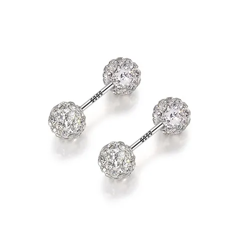 GLOIRE S999 Fine Silver Stud Earrings Unisex-3