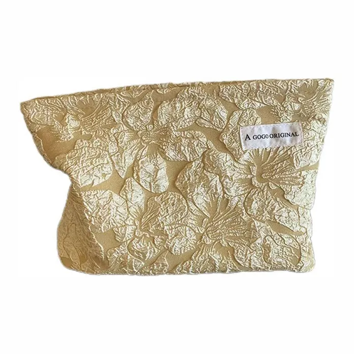Boniu Jacquard Makeup Bag Regular Women's Black/White/Champagne/Lake Blue-6