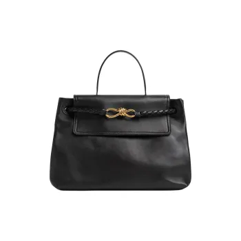 Bottega Veneta Calfskin Tote Bag Shopping Bag Shoulder Bag Crossbody Bag Handbag Medium Size Women's Black